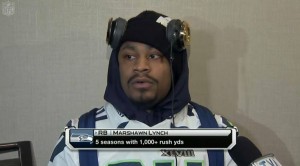 Marshawn Lynch: 'I'm just here so I won't get fined'